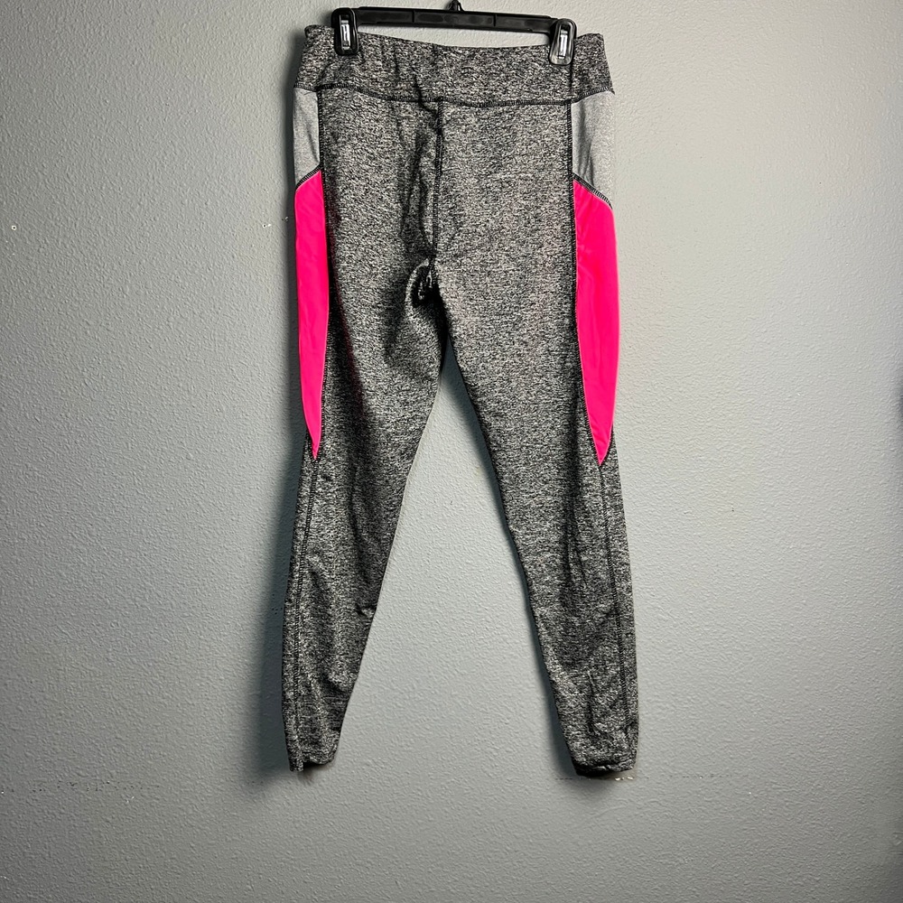 Always Activewear Athletic Leggings Black Grey Pink Trim Polyester Women's Sz 1X - Picture 2 of 10